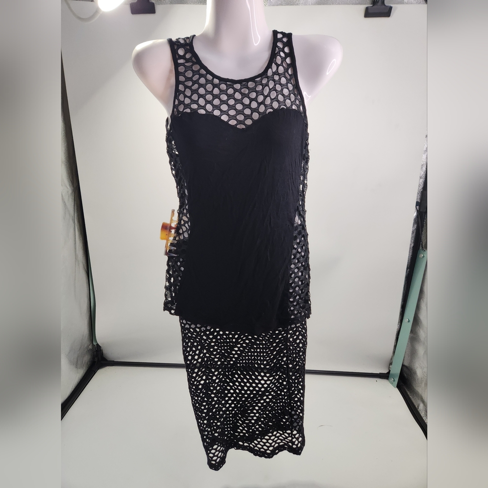 Black Fishnet Two-Piece‎ Set - Picture 5 of 5